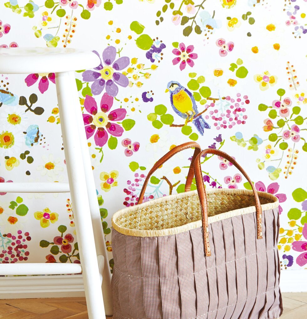 Tapet Rice från varumärket Rice med blommor och fåglar