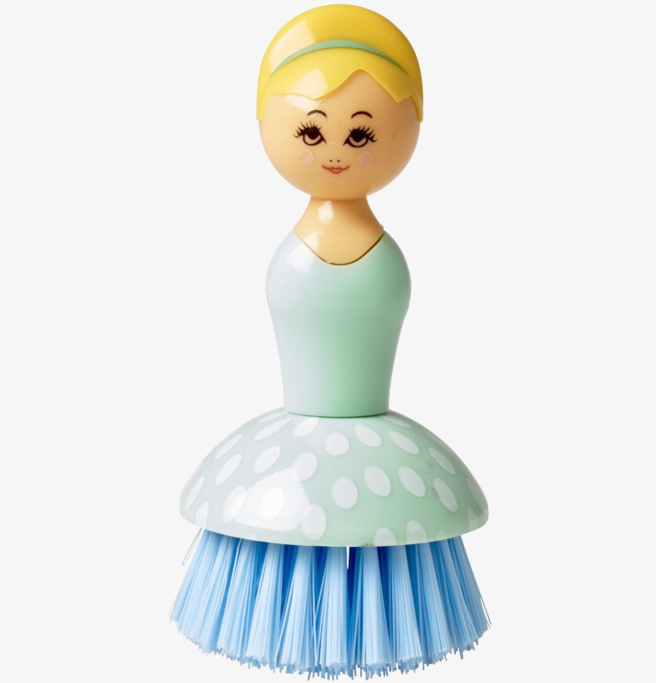 Diskborste Blå från Rice med lekfull, dockliknande design