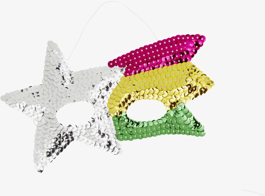 Paljettmask Stjärna från Rice med glittrande paljetter