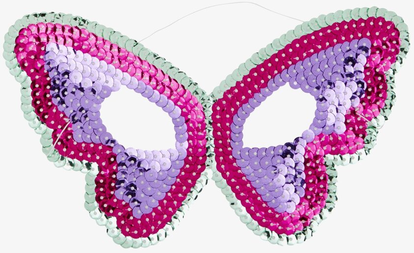 Paljettmask Fjäril från Rice med färgglada paljetter