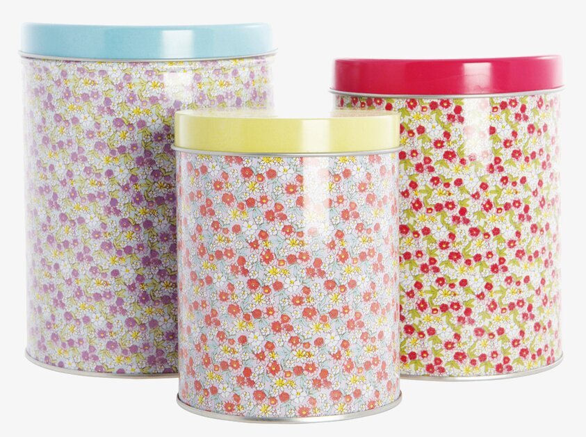 Plåtburk Melissa från House Doctor med blommönster