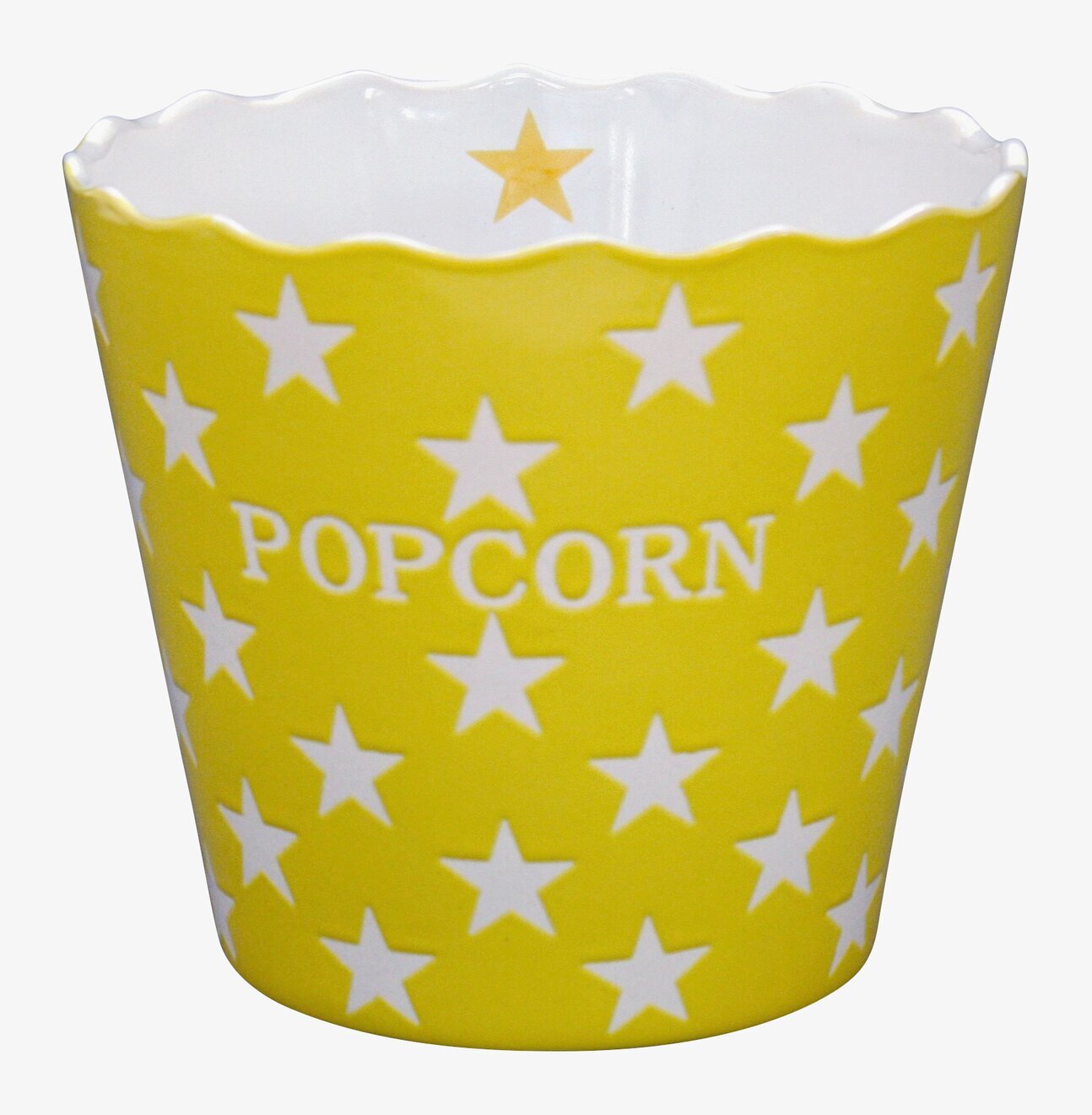 Happy Stars - Popcorn Gul skål från Krasilnikoff med stjärnor