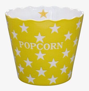 Happy Stars - Popcorn Gul skål från Krasilnikoff med stjärnor