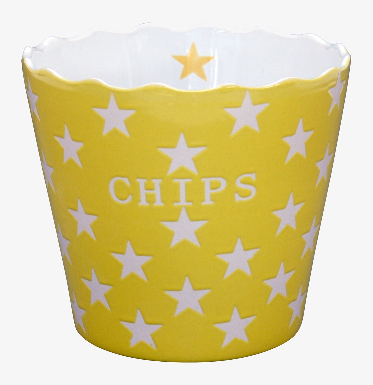 Happy Stars - Chips Gul skål från Krasilnikoff med stjärnor