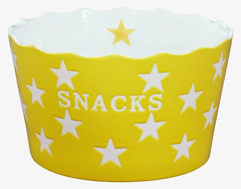 Happy Stars - Snacks Gul skål från Krasilnikoff med stjärnor