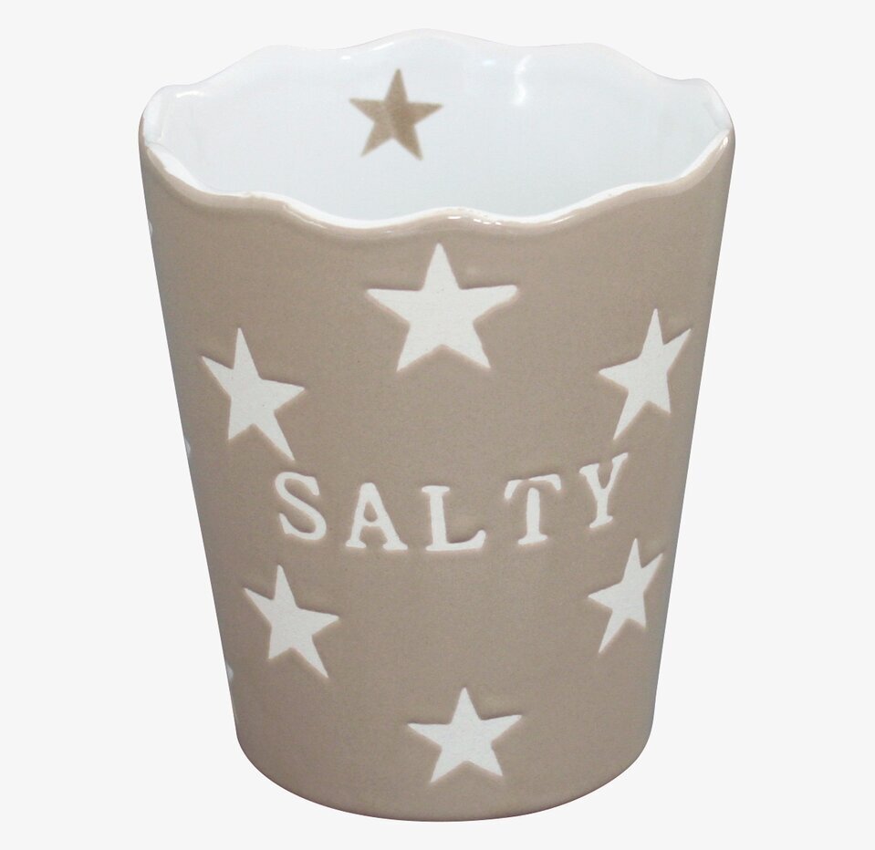 Happy Stars - Salty Beige från Krasilnikoff med stjärnmönster