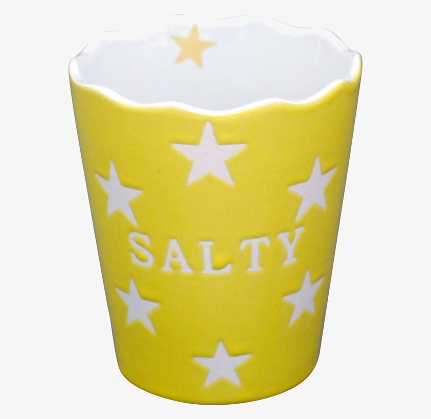 Krasilnikoff Happy Stars - Salty Gul mugg med vita stjärnor