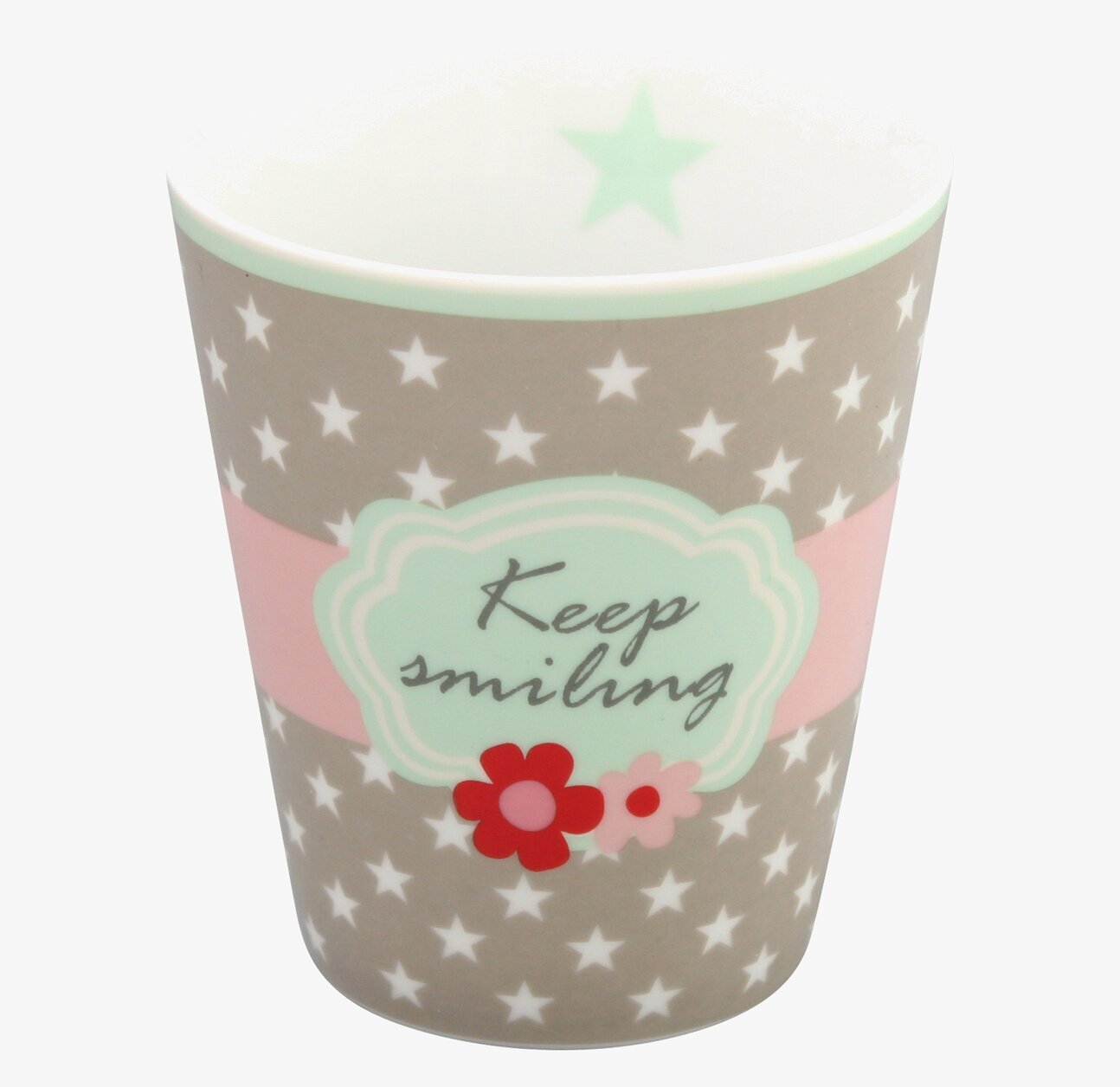 Happy Mugs - Keep Smiling från Krasilnikoff med stjärnmönster