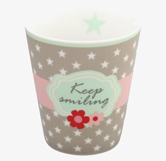 Happy Mugs - Keep Smiling från Krasilnikoff med stjärnmönster