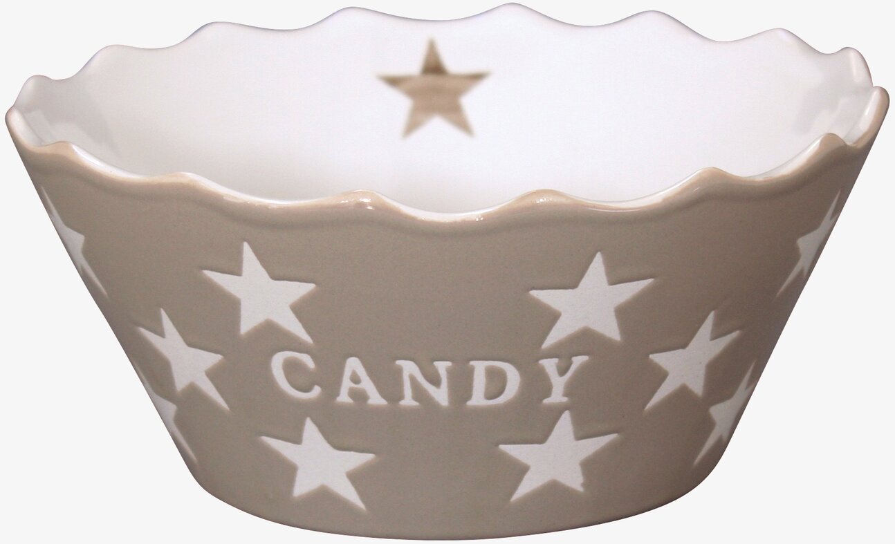 Happy Stars - Candy Beige skål från Krasilnikoff med stjärnor