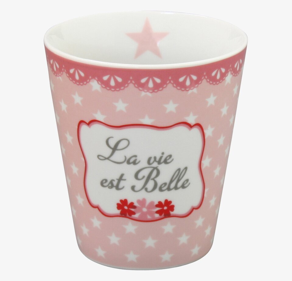 Happy Mugs - La Vie Est Belle från Krasilnikoff, rosa mugg
