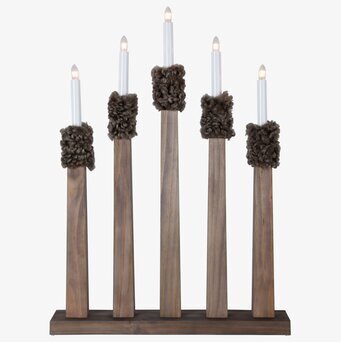 Ljusstake Ullrik 5 L från Star Trading i naturmaterial