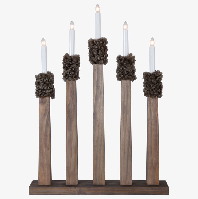 Ljusstake Ullrik 5 L från Star Trading i naturmaterial