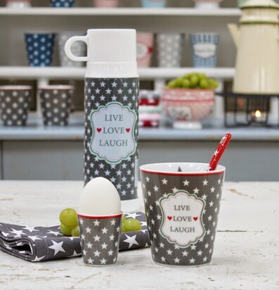 Happy Mugs - Live, Love, Laugh från Krasilnikoff i kök