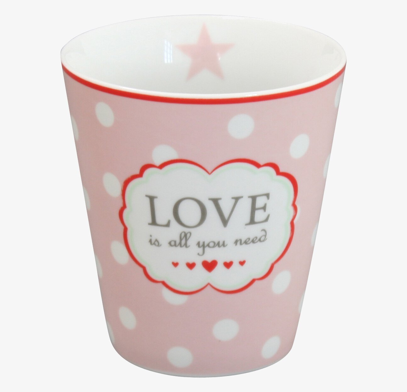 Happy Mugs - Love Is All You Need från Krasilnikoff, rosa mugg
