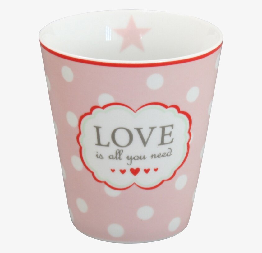 Happy Mugs - Love Is All You Need från Krasilnikoff, rosa mugg