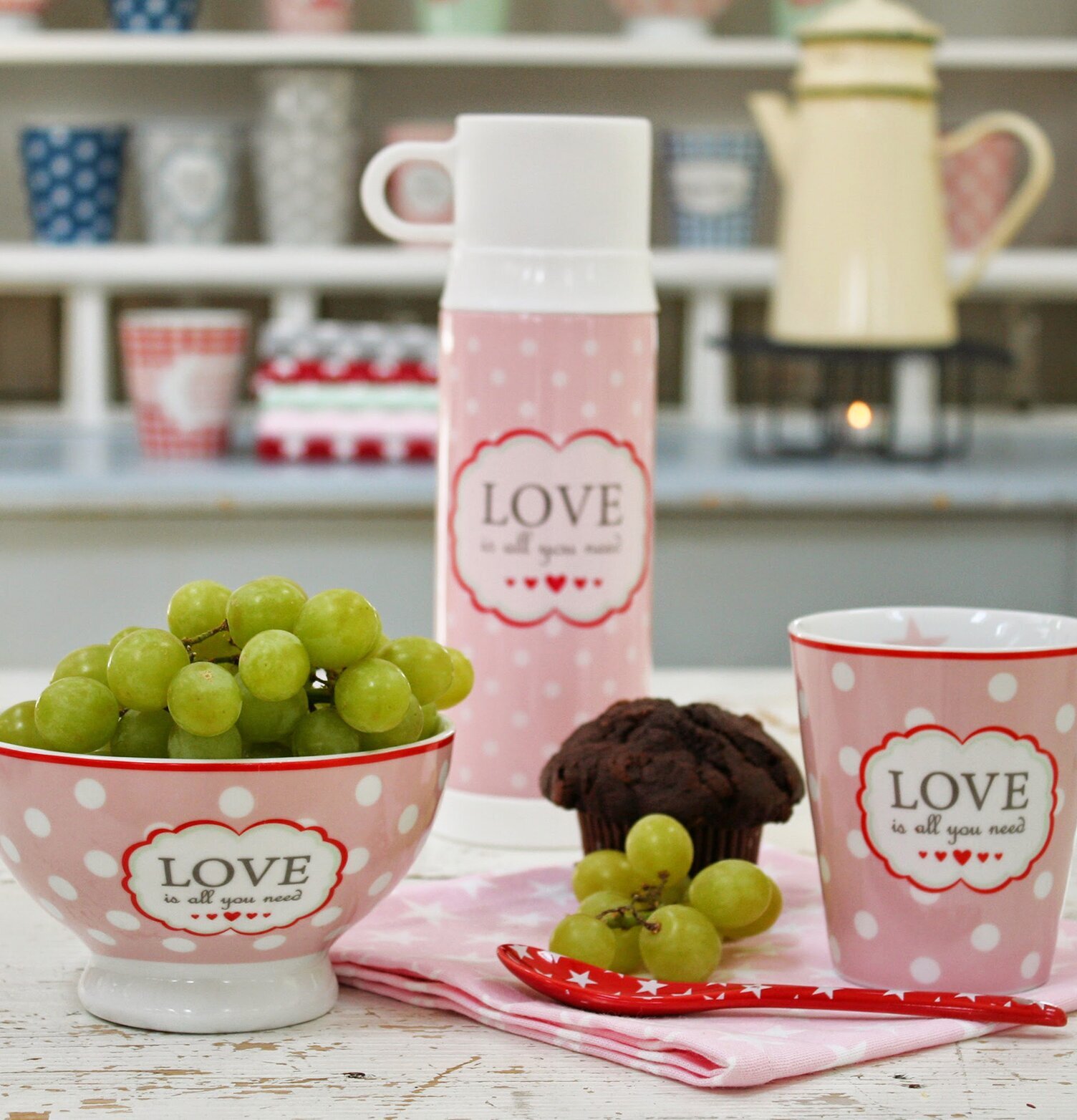 Krasilnikoff Happy Mugs - Love Is All You Need uppsättning