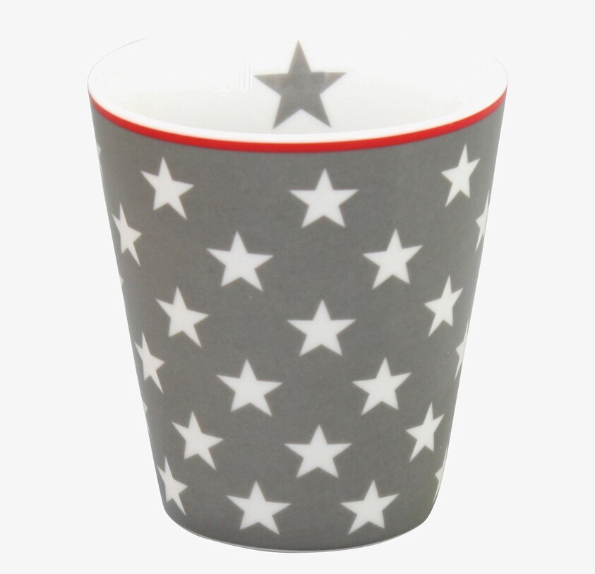 Happy Mugs - Star Mörkgrå från Krasilnikoff med stjärnmönster