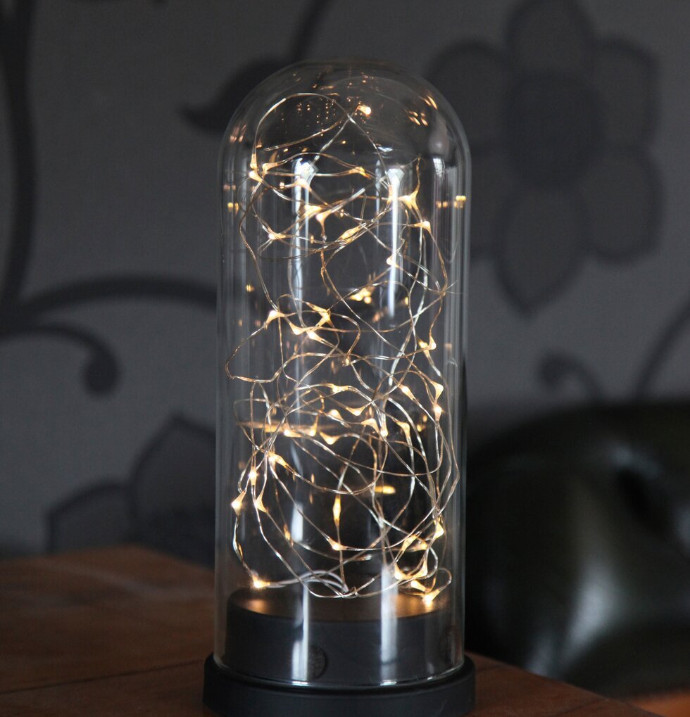 Glaskupol Med Trådslinga från Star Trading på träyta