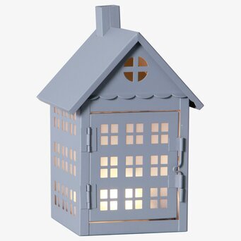 Metallhus Grå 22 cm från Star Trading, dekorativ lykta