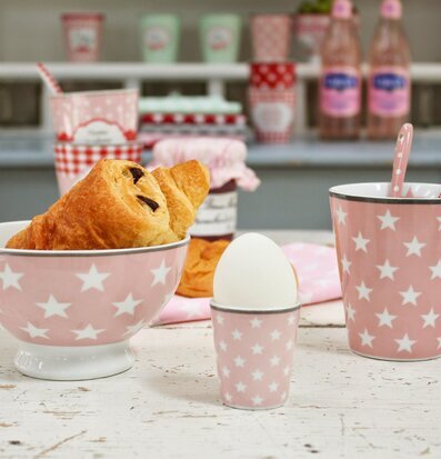 Krasilnikoff Happy Mugs - Star Rosa med skål och äggstånd