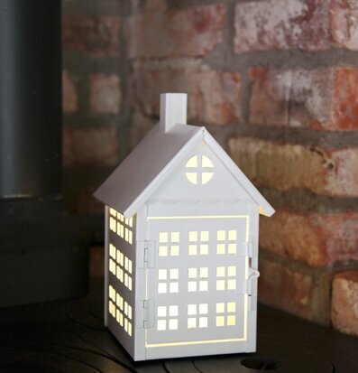 Metallhus Vit 22 cm från Star Trading i vit metall