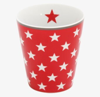 Happy Mugs - Star Röd från Krasilnikoff i vit miljö