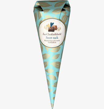 Chokladstrut Stort Tack från Åre Chokladfabrik i ljusblått