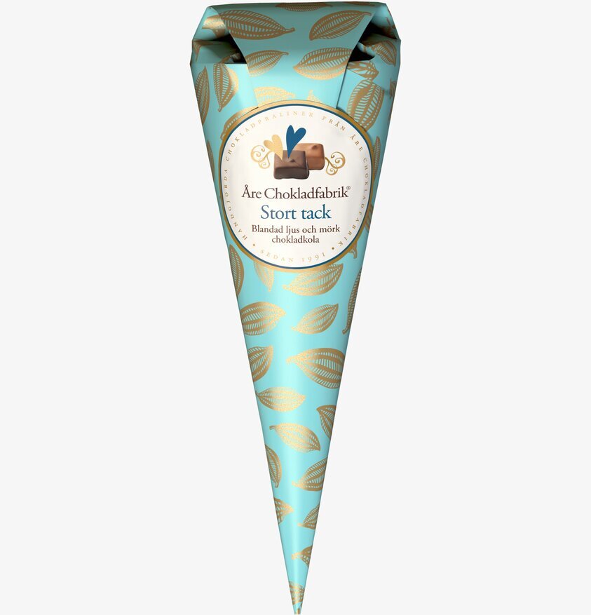 Chokladstrut Stort Tack från Åre Chokladfabrik i ljusblått
