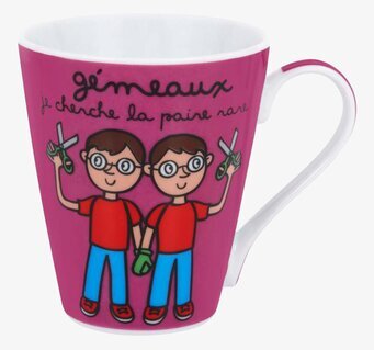Mugg Tvilling från Derriére la porte med tvillingillustration