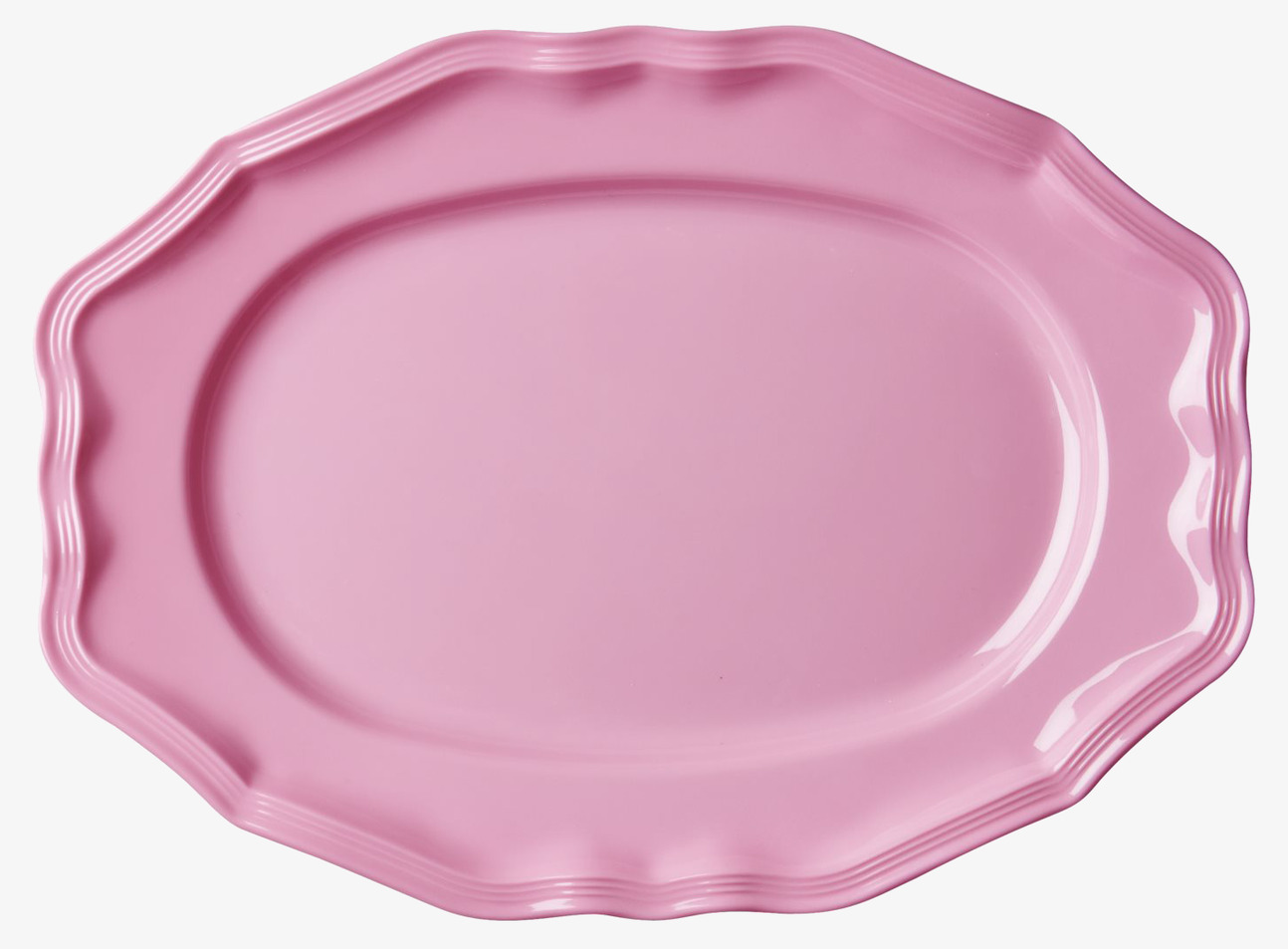 Serveringsfat Rosa från Rice med vågig kant och rosa färg