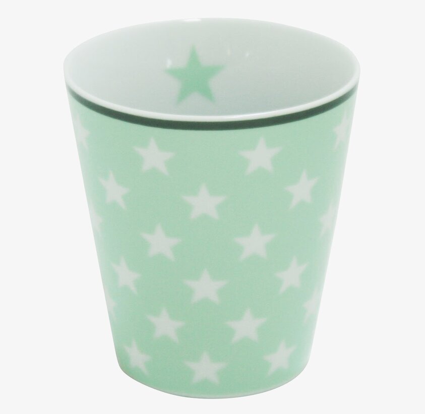 Happy Mugs - Star Mintgrön från Krasilnikoff med stjärnmönster