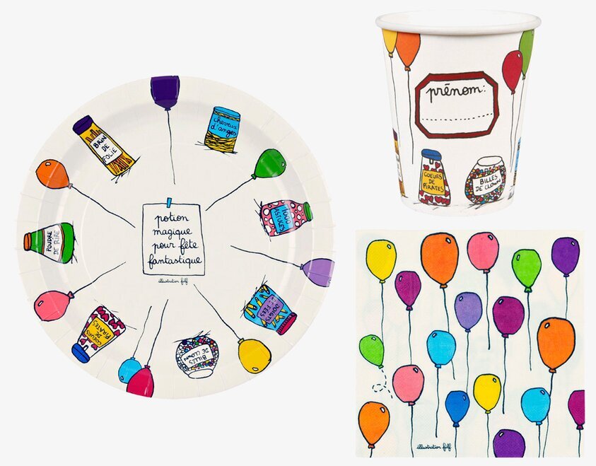 Engångstallrikar, muggar och servetter från Derriére la porte