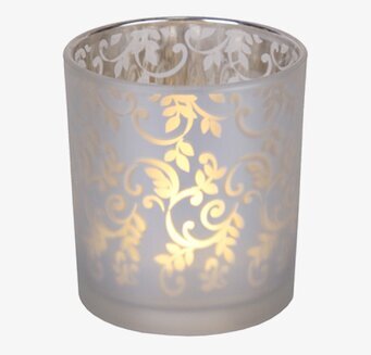 Vaxljus LED Glaskopp från Star Trading i frostad glaskopp