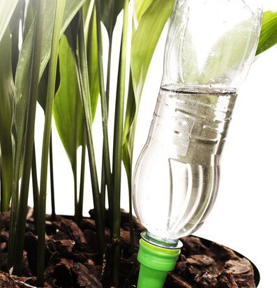 Självbevattnare från Sagaform i kruka med gröna växter