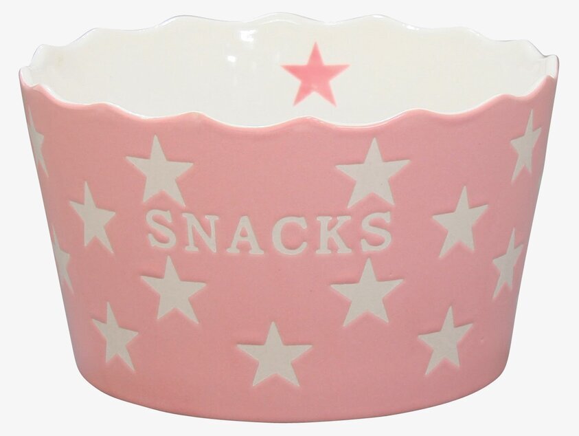 Happy Stars - Snacks Rosa skål från Krasilnikoff med stjärnor
