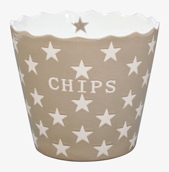 Happy Stars - Chips Beige skål från Krasilnikoff i keramik