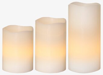 VaxLjus LED 3-Pack från Star Trading i varierande höjder