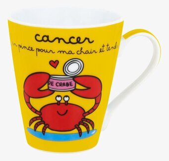 Mugg Kräfta från Derriére la porte med gul bas och kräfta