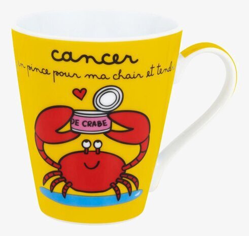 Mugg Kräfta från Derriére la porte med gul bas och kräfta