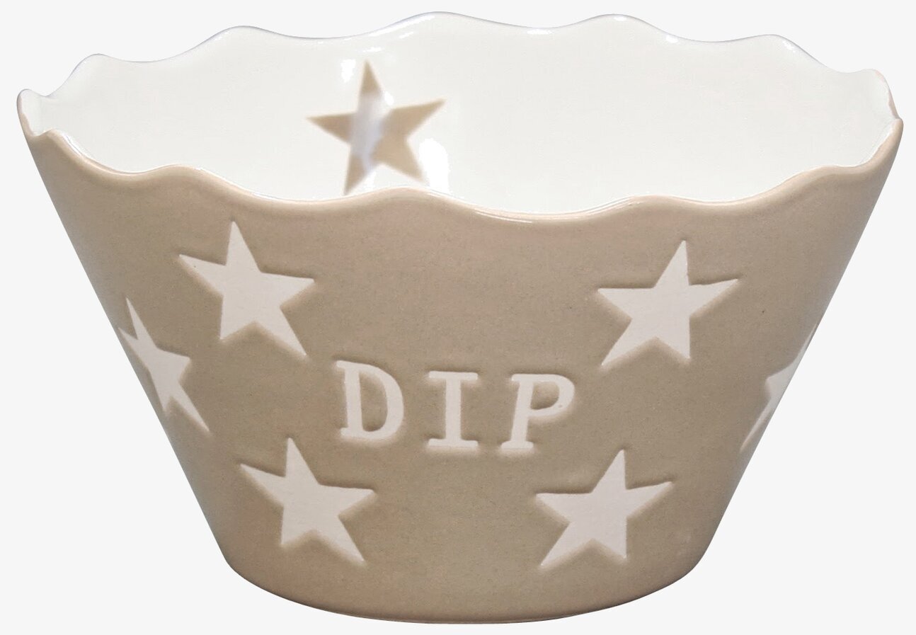 Krasilnikoff Happy Stars - Dip Beige skål med stjärnmönster