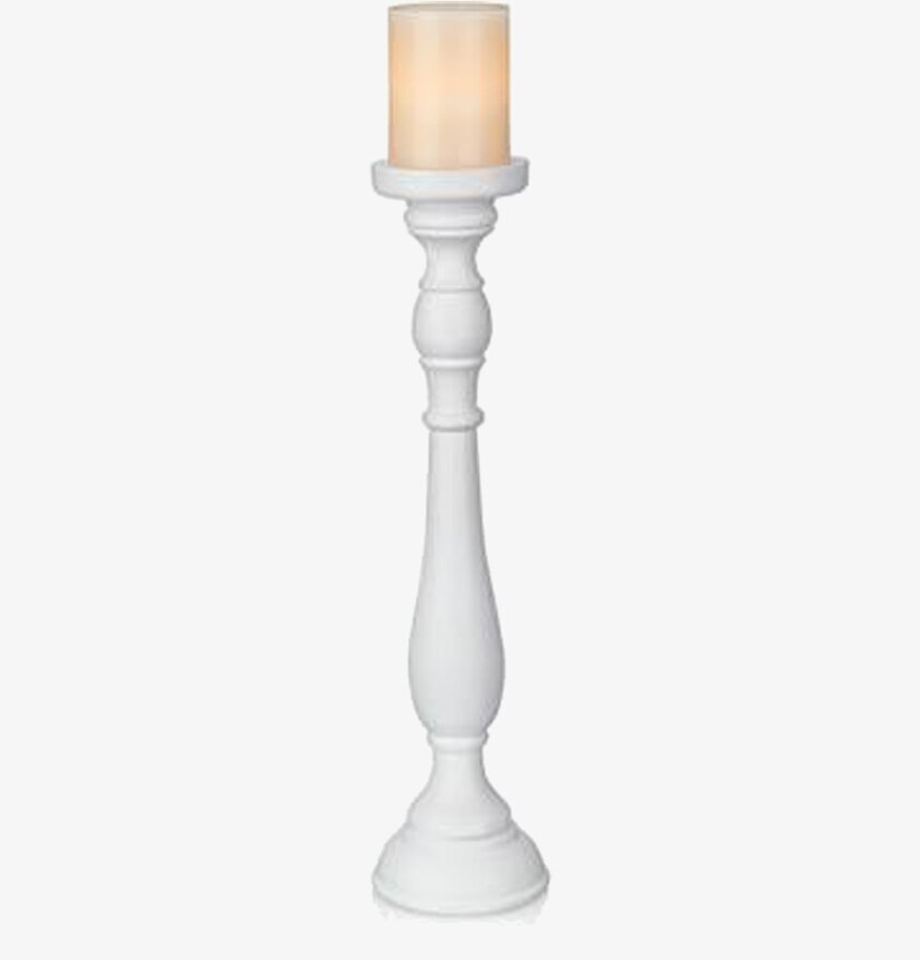 Mobäck Trä Vit 50 cm från Markslöjd, vit trä ljusstake