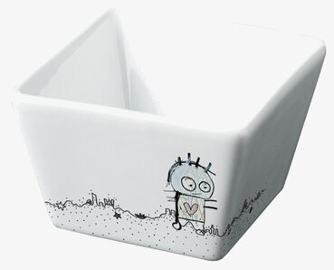 Skål Mini Be Friends från Poul Pava med fyrkantig form