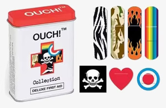 Förbandslåda Collection från Ouch! med färgglada plåster