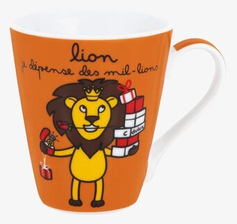Mugg Lejon från Derriére la porte med färgstark design