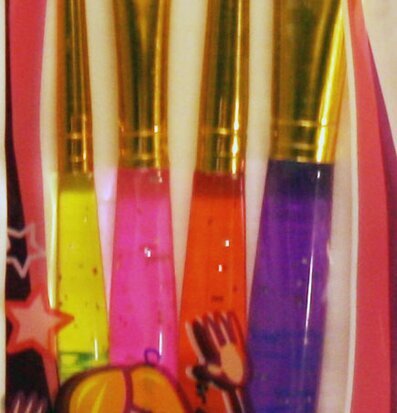 Penselset - 4 st glittriga halvtransparenta penslar i olika färger från Color & Co