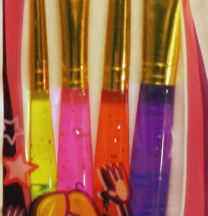 Penselset - 4 st glittriga halvtransparenta penslar i olika färger från Color & Co