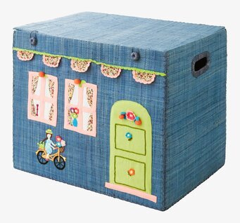 Förvaringskorg Blue House Design L från Rice med husmotiv