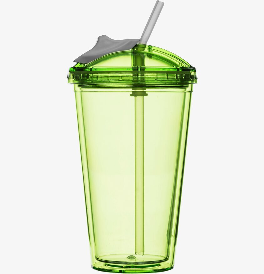Smoothie Mugg Grön från Sagaform i hållbar plast med sugrör