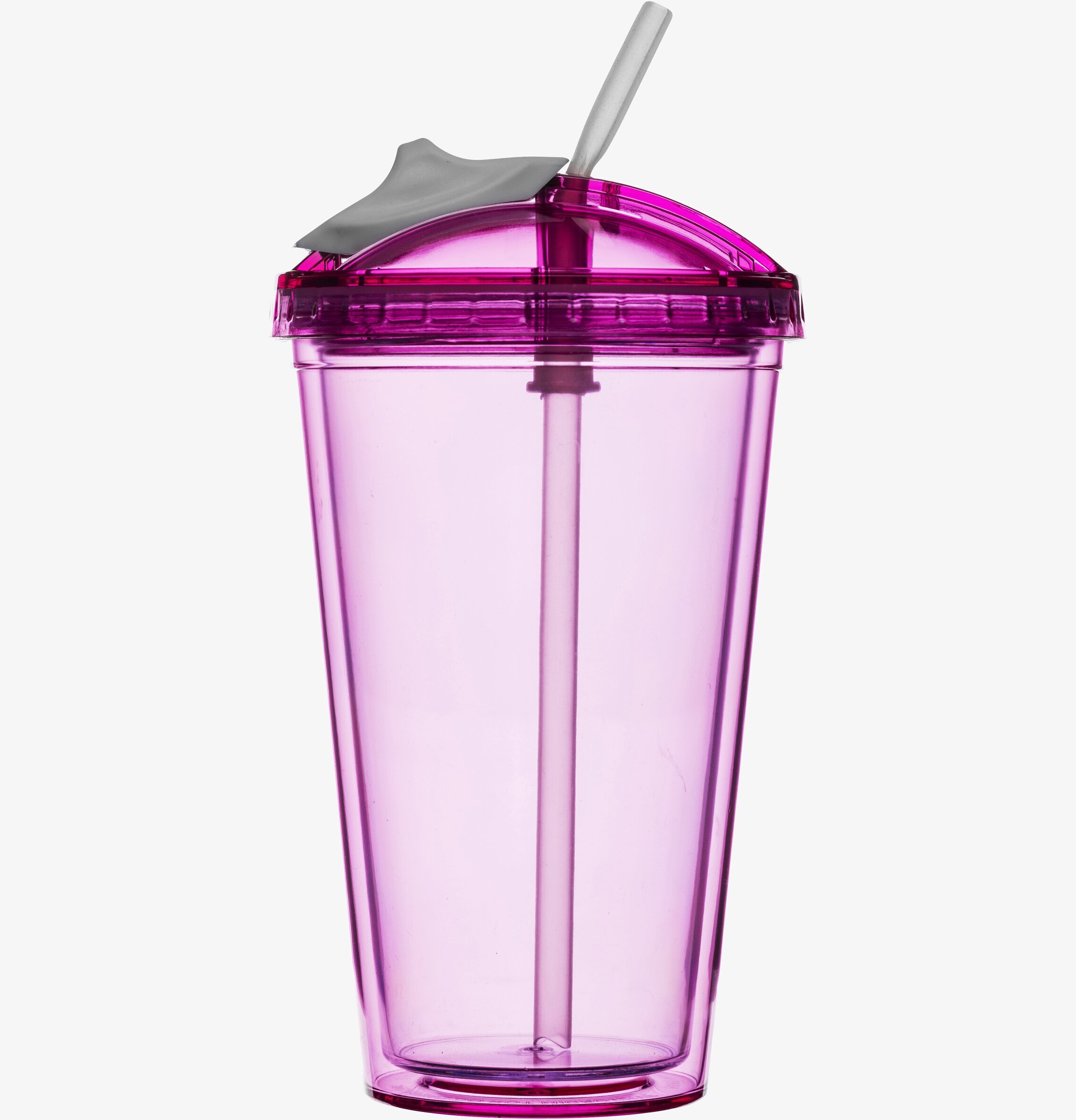 Smoothie Mugg Rosa från Sagaform med lock och sugrör